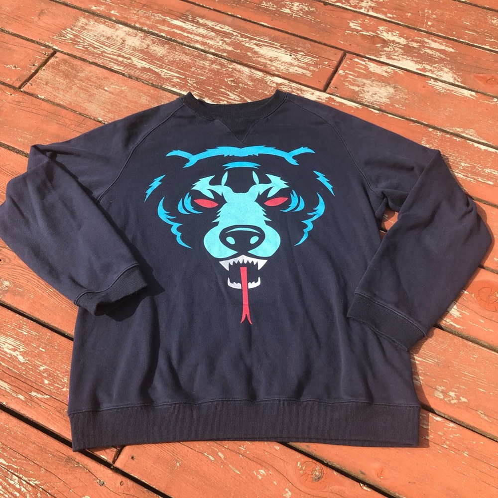 MISHKA navy blue death adders crewneck